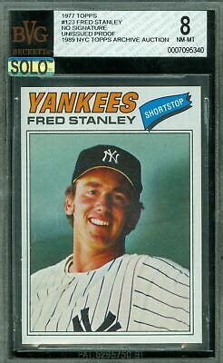 1977 TOPPS LOA 123 FRED STANLEY PROOF PAIR BGS 8 5 8 MAC SOLO FINEST