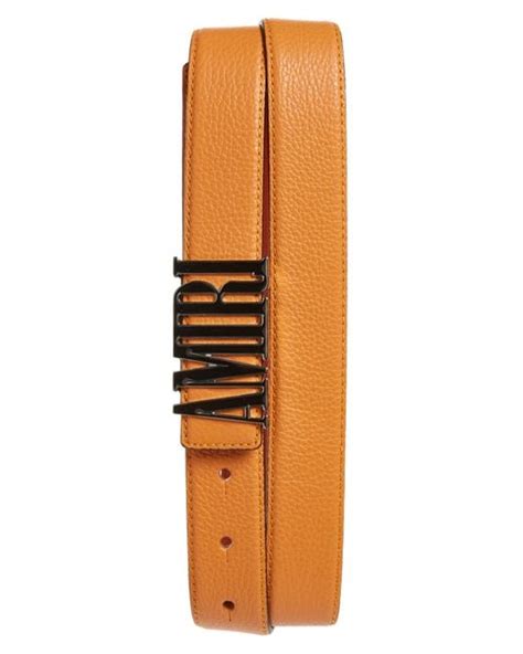 Amiri Logo Buckle Leather Belt in Orange for Men | Lyst