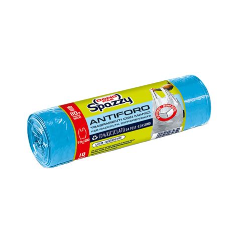 Sacchi Spazzatura Domopak Spazzy Antiforo L X Cm Azzurro Pz