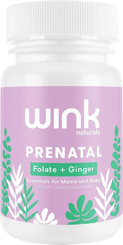 Wink Naturals Prenatal Supplement With Folinic Acid Ginger And Vitamin B6 For