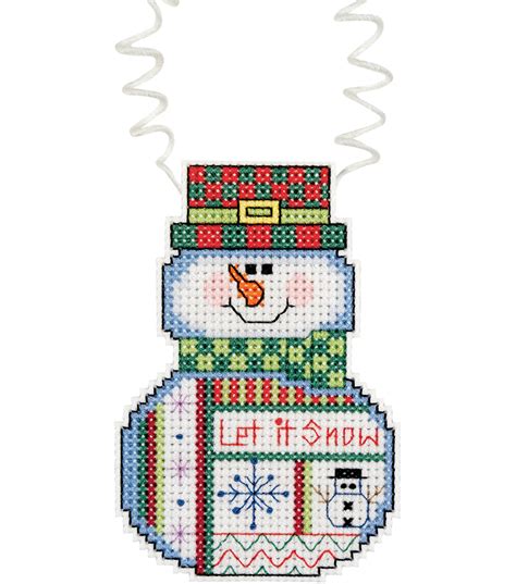 Janlynn Holiday Wizzers Snowman Let It Snow Counted Cross Stitch Kit