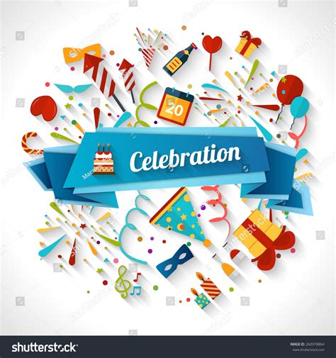 Celebration Background Ribbon Party Entertainment Holiday Stock Vector ...