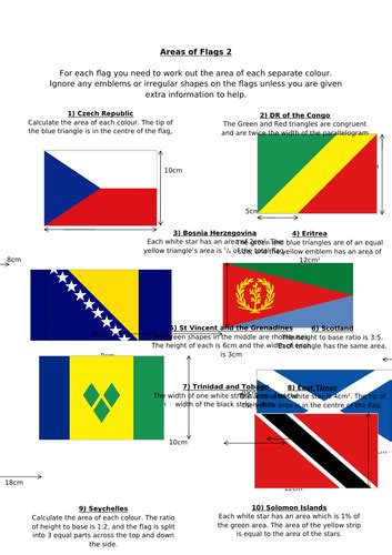 Areas Of Flags By Owen134866 Teaching Resources Tes