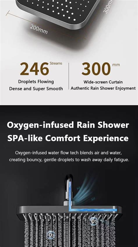 In Shower Set Cold Hot Adjustable Shower Set Temperature Display Bathroom Home With Storage