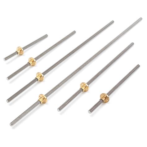 Machifit T6 Lead Screw 1mm Pitch With Brass Nut 100150200250300400