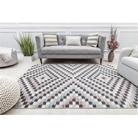 Rugs America Celestia 5 X 7 (ft) Eternity Gray Indoor Geometric Area ...