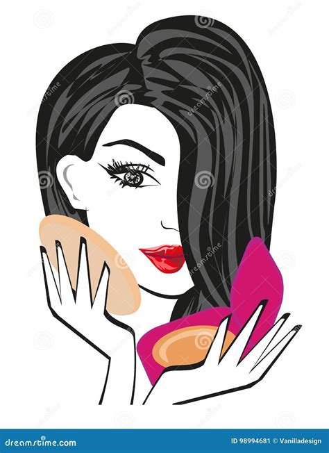 Make-up girl illustration stock vector. Illustration of face - 98994681