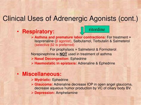 Ppt Adrenergic Agonists Sympathomimetics Powerpoint Presentation