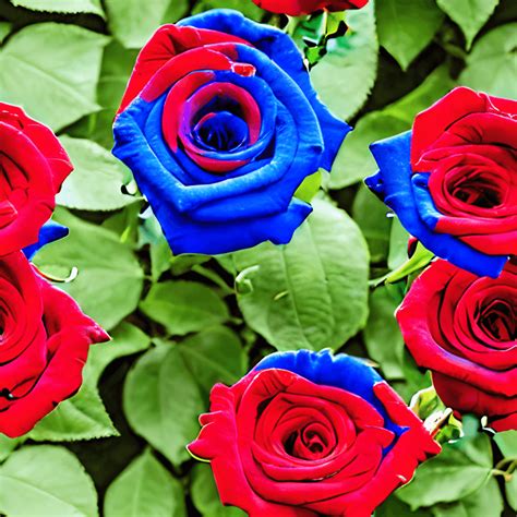 Red White and Blue Roses in Baskets Graphic · Creative Fabrica