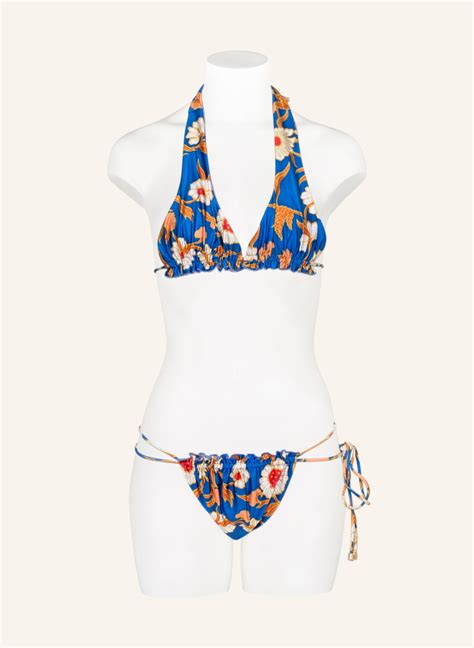 JANTHEE Neckholder Bikini Top OLYMPIA In Blau Orange Dunkelgelb