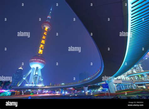 Oriental pearl tower night view hi-res stock photography and images - Alamy