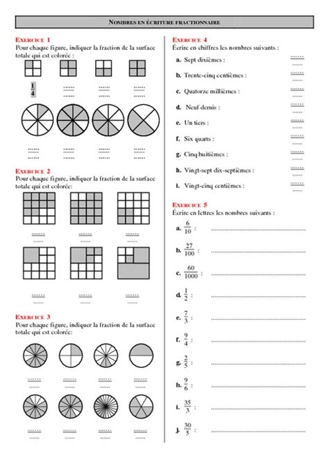 Imprimer Exercice Simplification De Fraction 6Eme Dessin Bts Cpi