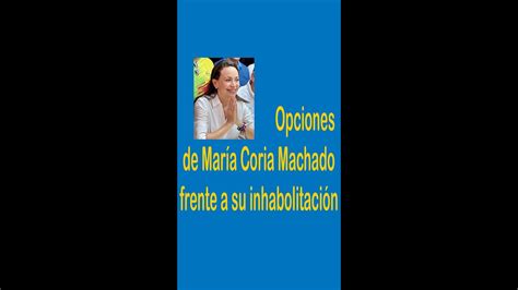 Las opciones de María Corina Machado frente a su inhabilitación YouTube