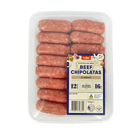 177 Calories In Coles Pork Chipolatas 100g Calcount