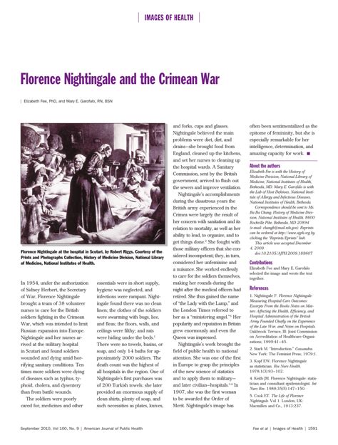 (PDF) Florence Nightingale and the Crimean War