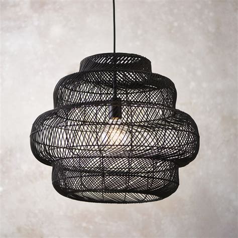 Bernard Handmade Black Rattan Basket Pendant Lightbox