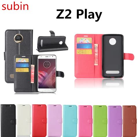 Funda trasera de cuero PU para Motorola Moto Z2 Play funda de teléfono