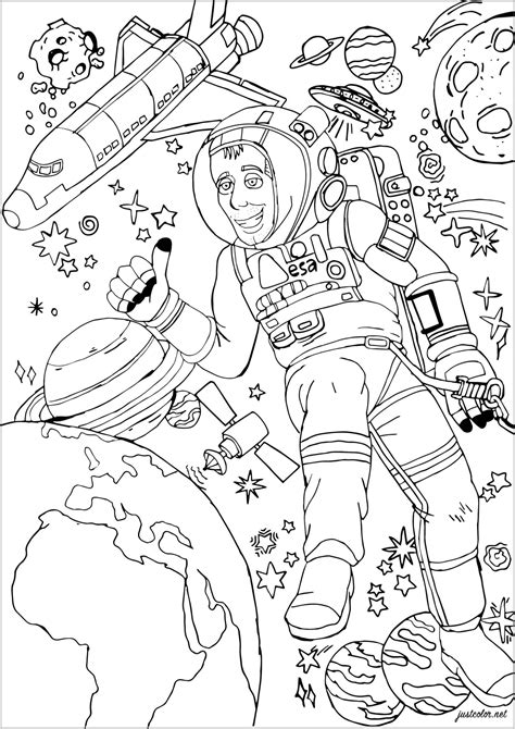 Karikatür Hayvan Astronot Boyama Sayfası Boyama Online