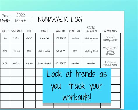 Printable Cardio Exercise Log Running Log Biking Tracker Etsy Canada