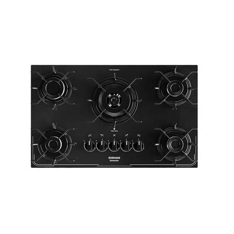 Cooktop Tripla Chama Itatiaia Itamaster Bocas Vidro Temperado Preto