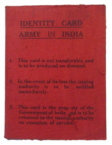 Indian Military ID Card – Tales from the Supply Depot