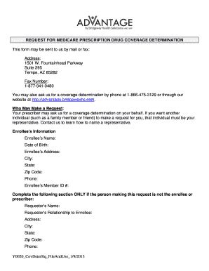 Fillable Online Request For Medicare Prescription Drug Coverage