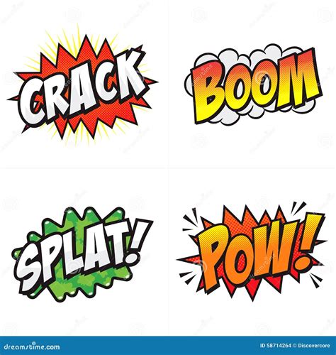 Comic Action Words Stock Vector Illustration Of Cartoon 58714264