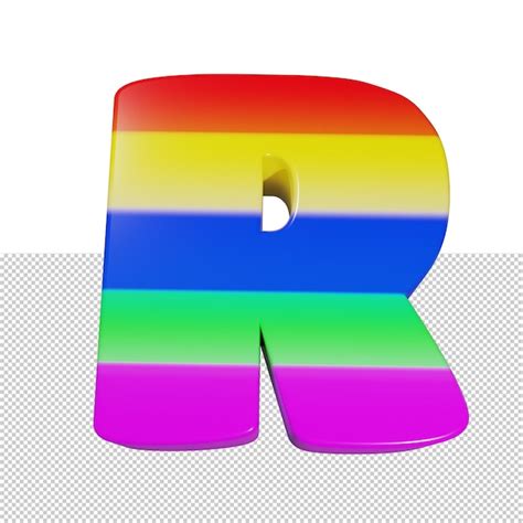 Premium Psd Letter R Rainbow Text Effect D Render