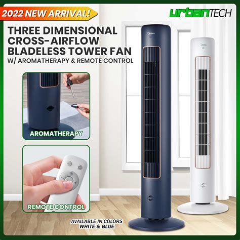 MIDEA Leafless Remote Control Tower Fan With Aromatherapy Cooling Fan