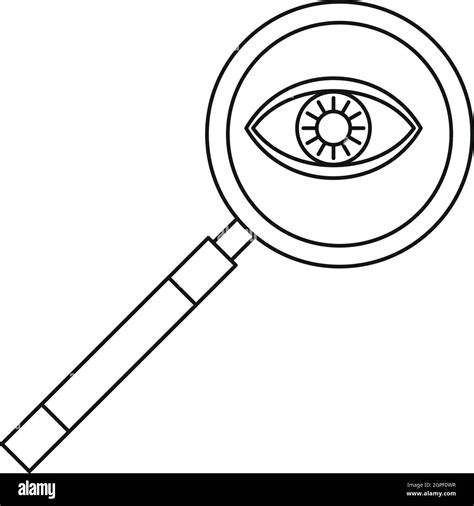 Magnifying Glass Icon Outline Style Stock Vector Image And Art Alamy