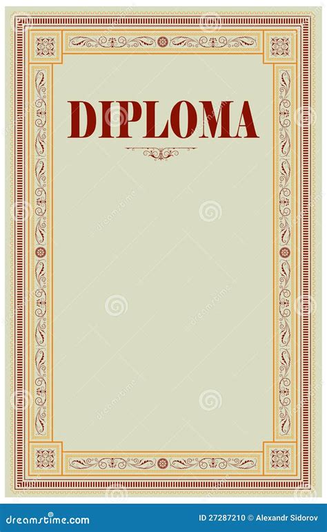 Diplommall Vektor Illustrationer Illustration Av Utmärkelsen 27287210