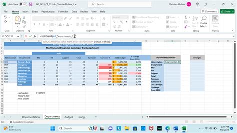 The Department Summary Table Should Look Up The Department Course Hero