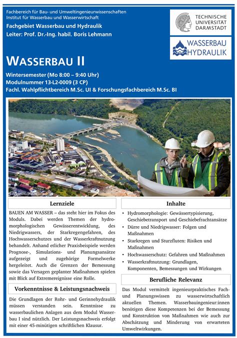 M Wasserbau Ii Flussbau Hws Wk Fachgebiet Wasserbau Und Hydraulik