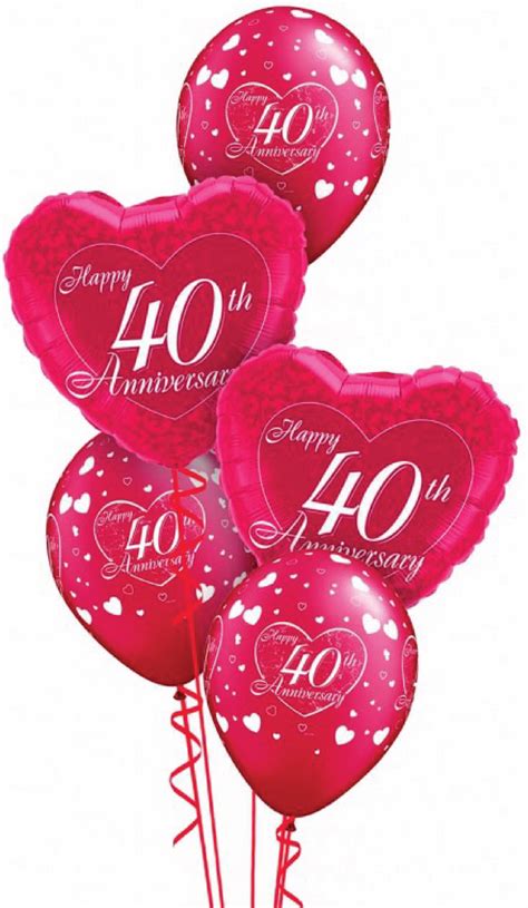 Download Hd Ruby 40 Wedding Anniversary Balloon Display Happy 40th