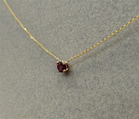 Garnet Necklace/ 14k Gold Garnet Necklace/ Dainty Garnet | Etsy