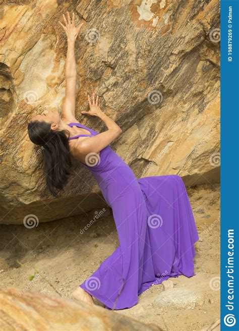 Adult Woman Dancing On A Rocky Beach In Connecticut Stock Image Image Of Dancing Length