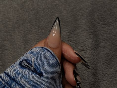 Butterfly Effect Press On Nails Nude And Black Nails Gem Etsy