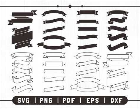 Ribbon Svg Ribbon Svg Bundle Ribbon Banner Svg Banner Svg Etsy