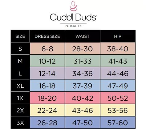 Cuddl Duds Size Chart Your Guide To Perfect Pajama Fit