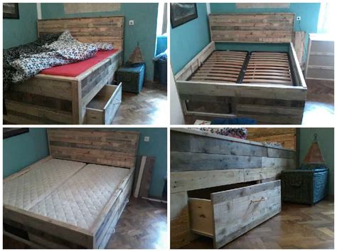 Diy Pallet Bed With Storage