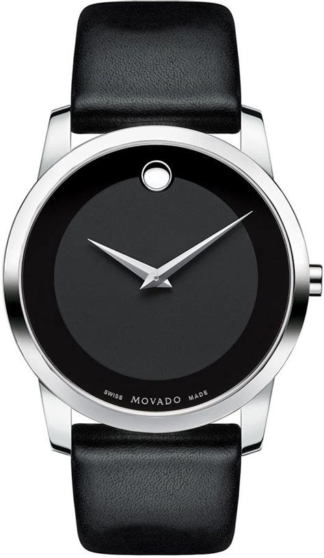 Movado 40mm Museum Classic Watch With Leather Strap Black Click Link