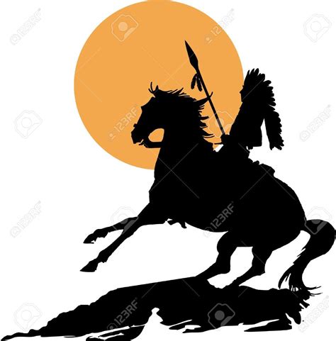 Native American On Horseback Native Indian Horse Silhouette Clipart