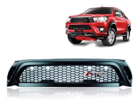 Mascara Rejilla Negra Con Led Y Logo Trd Toyota Hilux 16 23 Cuotas