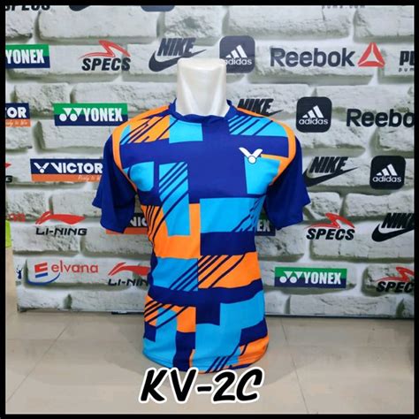 Jual Jersey Baju Kaos Badminton Printing Biru Kv C Di Lapak Importir