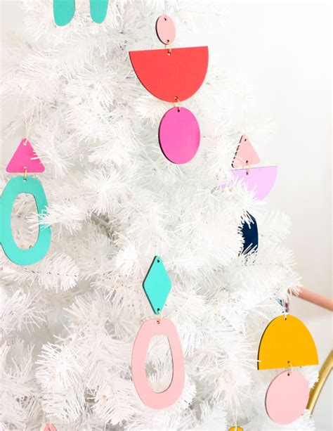 DIY Abstract Geometric Colorful Wood Ornaments - A Kailo Chic Life