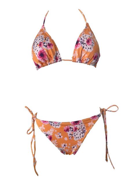 SunsetGo Alice Printed Set Bikini 3 Τεμαχίων Τριγωνάκι Φούξια Skroutz gr