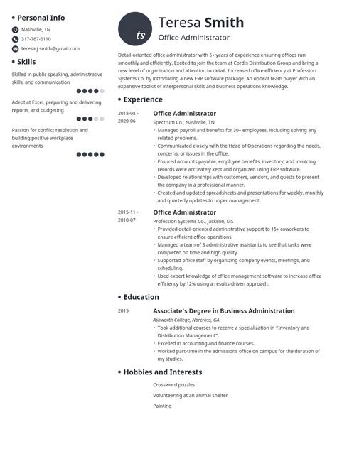 Office Administrator Resume Examples And Guide 10 Tips