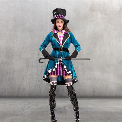 Alice In Wonderland Clown Mad Hatter Costume For Adults Etsy