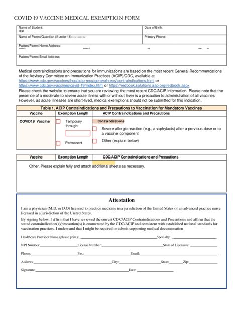 Vaccine Medical Exemption Form Fill Online Printable Fillable Blank Pdffiller