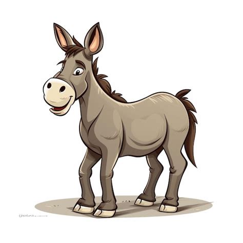 Premium AI Image Donkey 2d Cartoon Vector Illustration On White